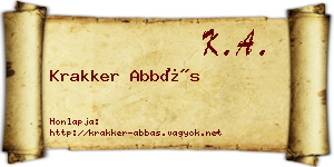 Krakker Abbás névjegykártya